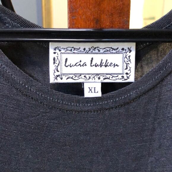 NWT 90s Lucia Lukken Slinky Slip Dress XL, Dark Grey, Sleek Minimalist Elegant - Picture 11 of 12